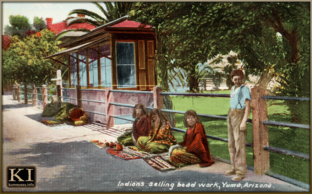 INDIANS SELLING BEAD JEWELRY YUMA 1900