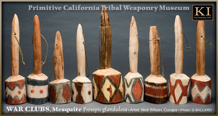 KUMEYAAY CULTURAL DESIGNS ON PRIMITIVE WAR CLUBS