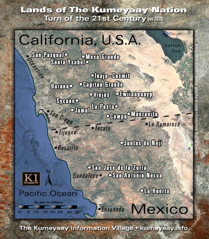 Current Map of The Kumeyaay Nation Territories 2026
